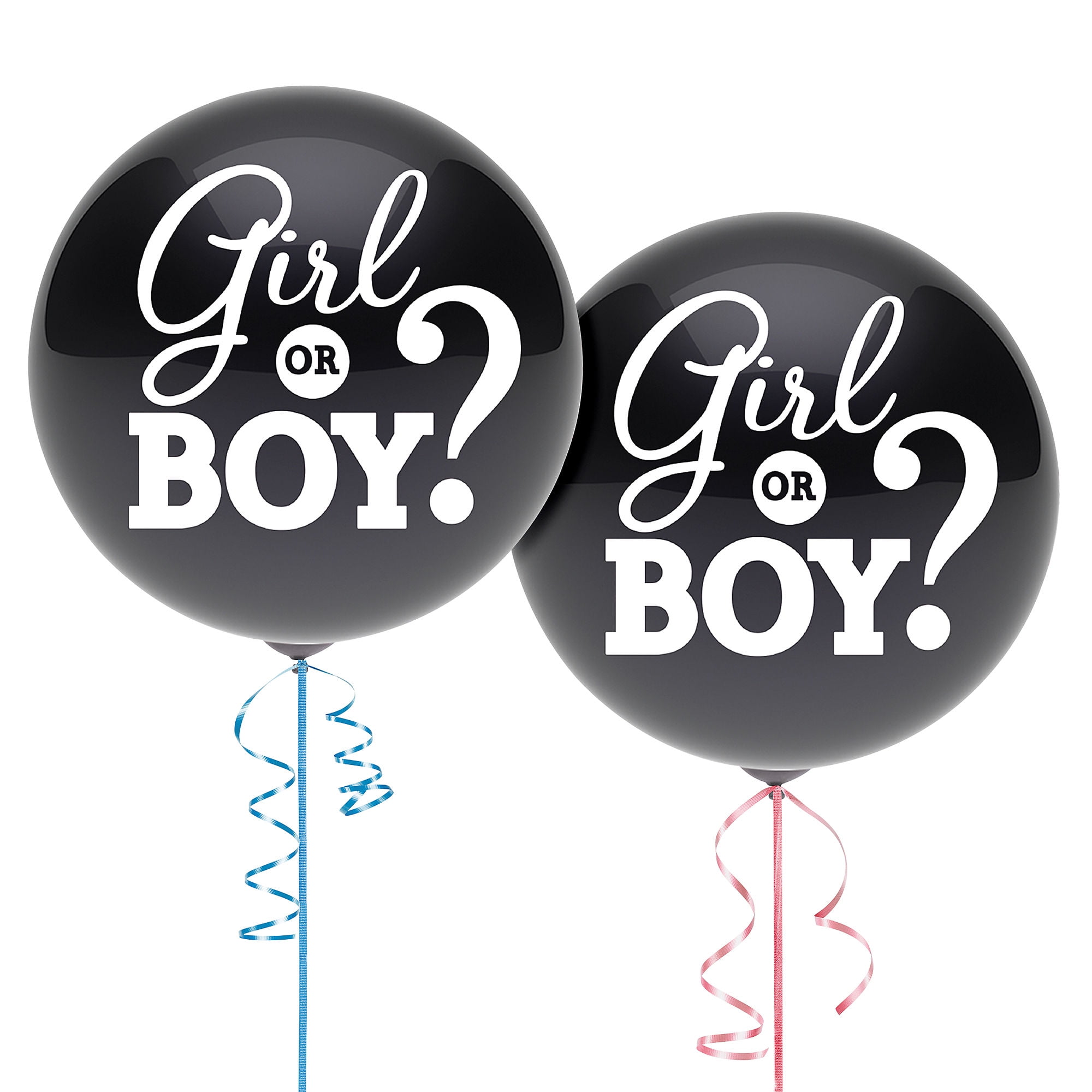 Party City Gender Reveal Confetti Balloon Supplies, Include a Pink Confetti Balloon, a Blue Confetti Balloon, and Ribbon